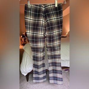 Plaid Slit Hem Pants - These Three Boutique - Size small